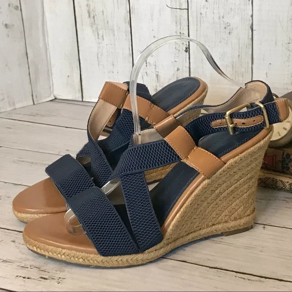 Banana Republic Navy Tecla Espadrille Wedge Sandal